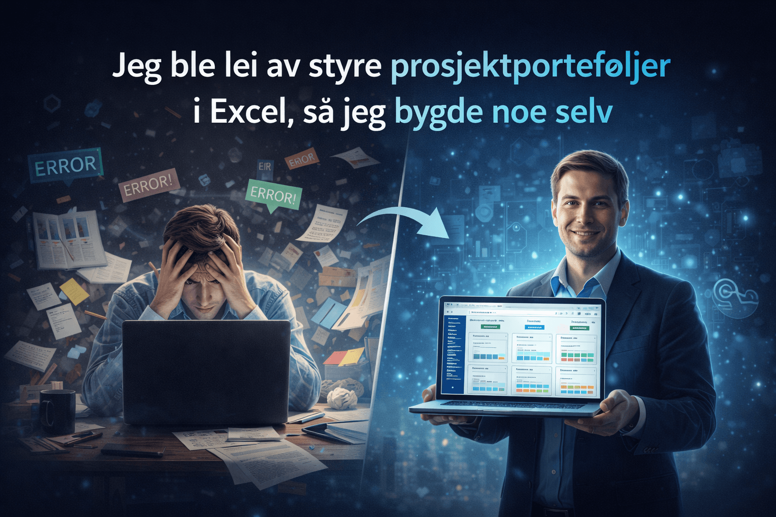 Jeg ble lei av å styre prosjektporteføljer i Excel — så jeg bygde noe selv
